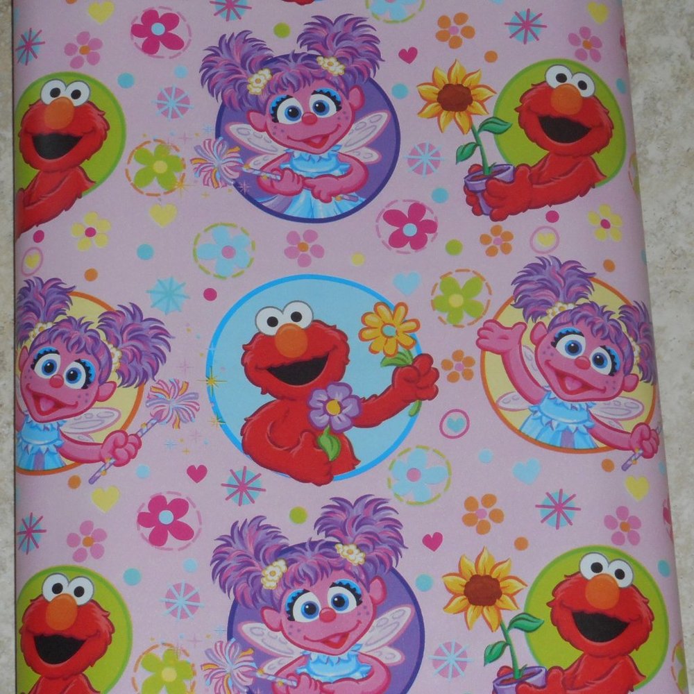 SESAME STREET Flowers Abby WRAPPING PAPER ROLL…